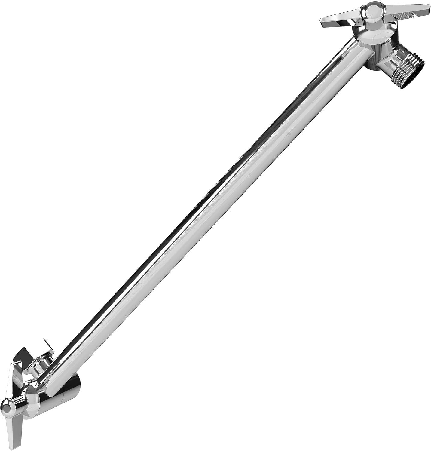 SparkPod 11" Solid Brass Shower Arm Extension - Easily Adjustable with Universal Connection to Showerheads (Luxury Polished Chrome)