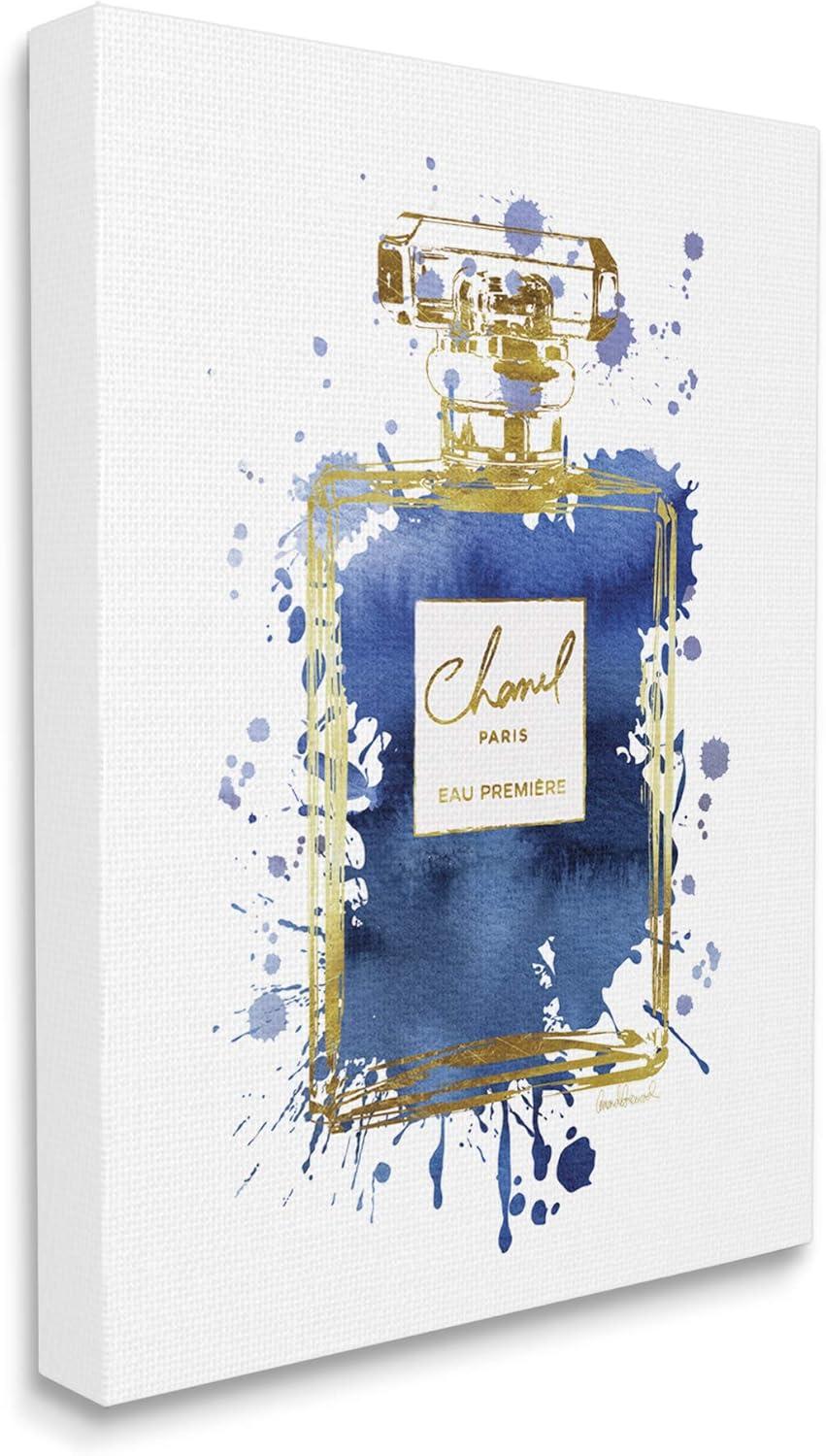 Stupell Industries Blue Pop Splash Glam Fragrance Bottle, 16" x 20"