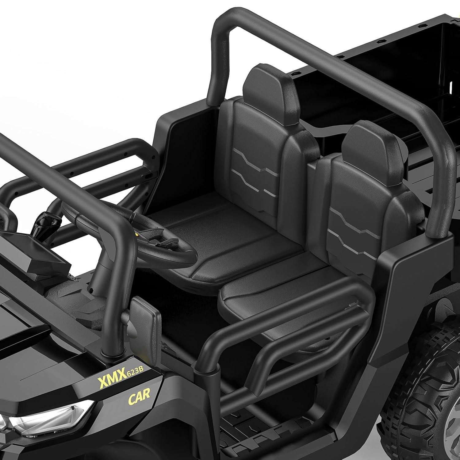 24V Black 6-Wheel Electric Ride-On Dump Truck