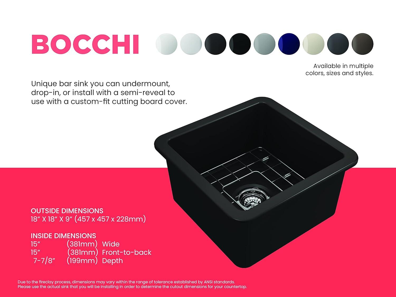 BOCCHI 18'' L Fireclay Kitchen Sink 1359-004-0120
