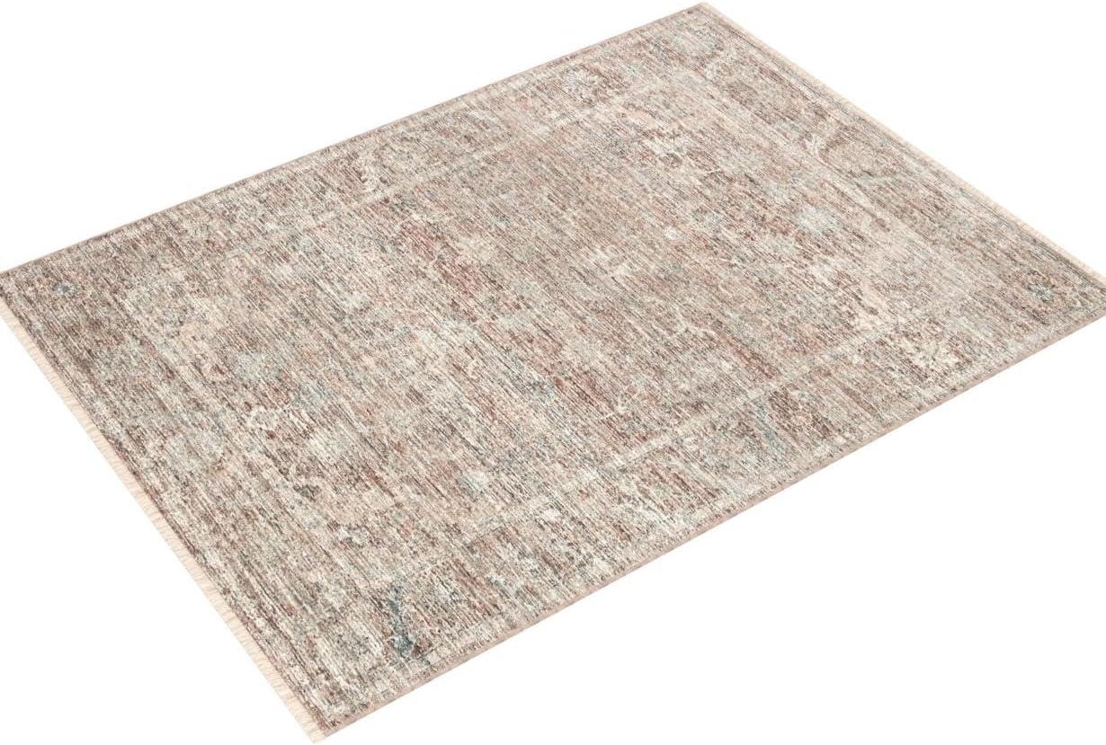 Millie Brick and Fog Floral 8' x 10' Synthetic Area Rug