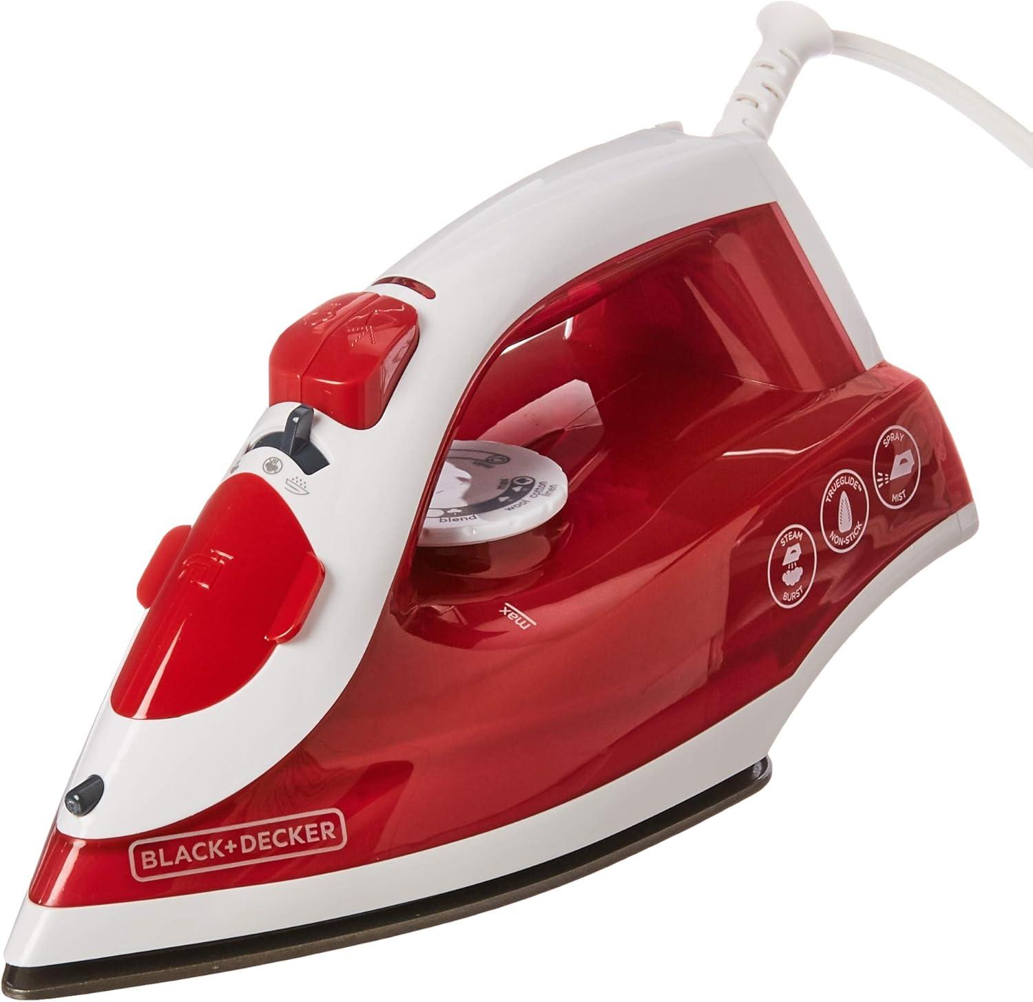 Black and Decker TrueGlide Premium Variable Compact Iron in Red with Nonstick Plate
