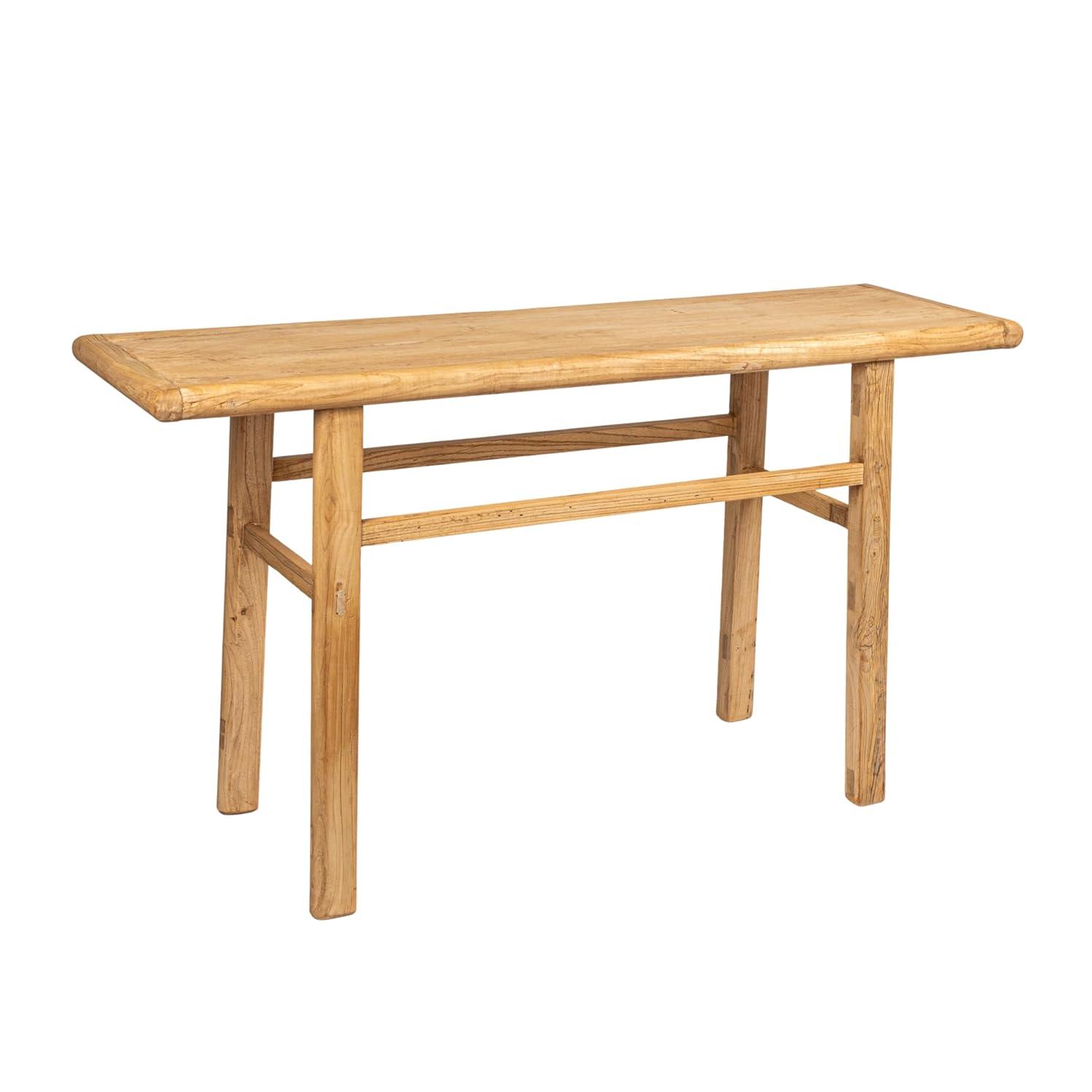 Storied Home Elm Wood Console Table Natural