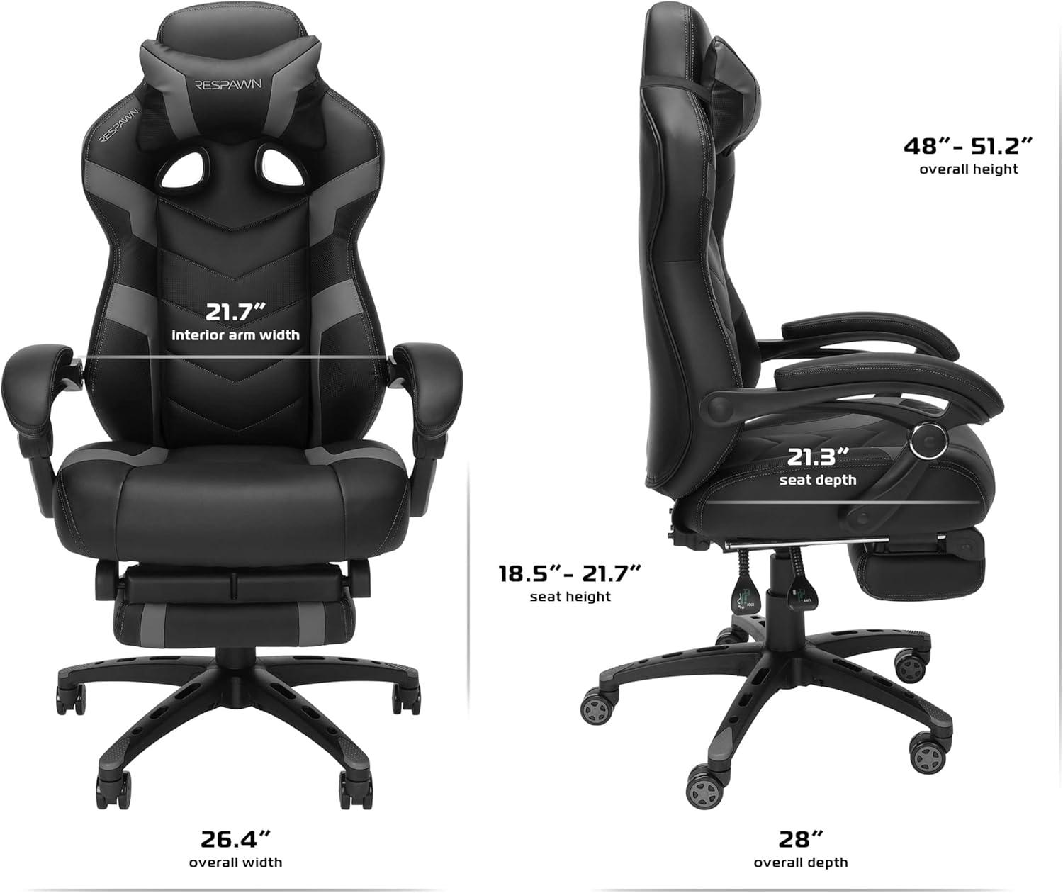 RESPAWN 110 Pro Gaming Chair - Gaming Chair with Footrest, Ergonomic Computer Desk Chair