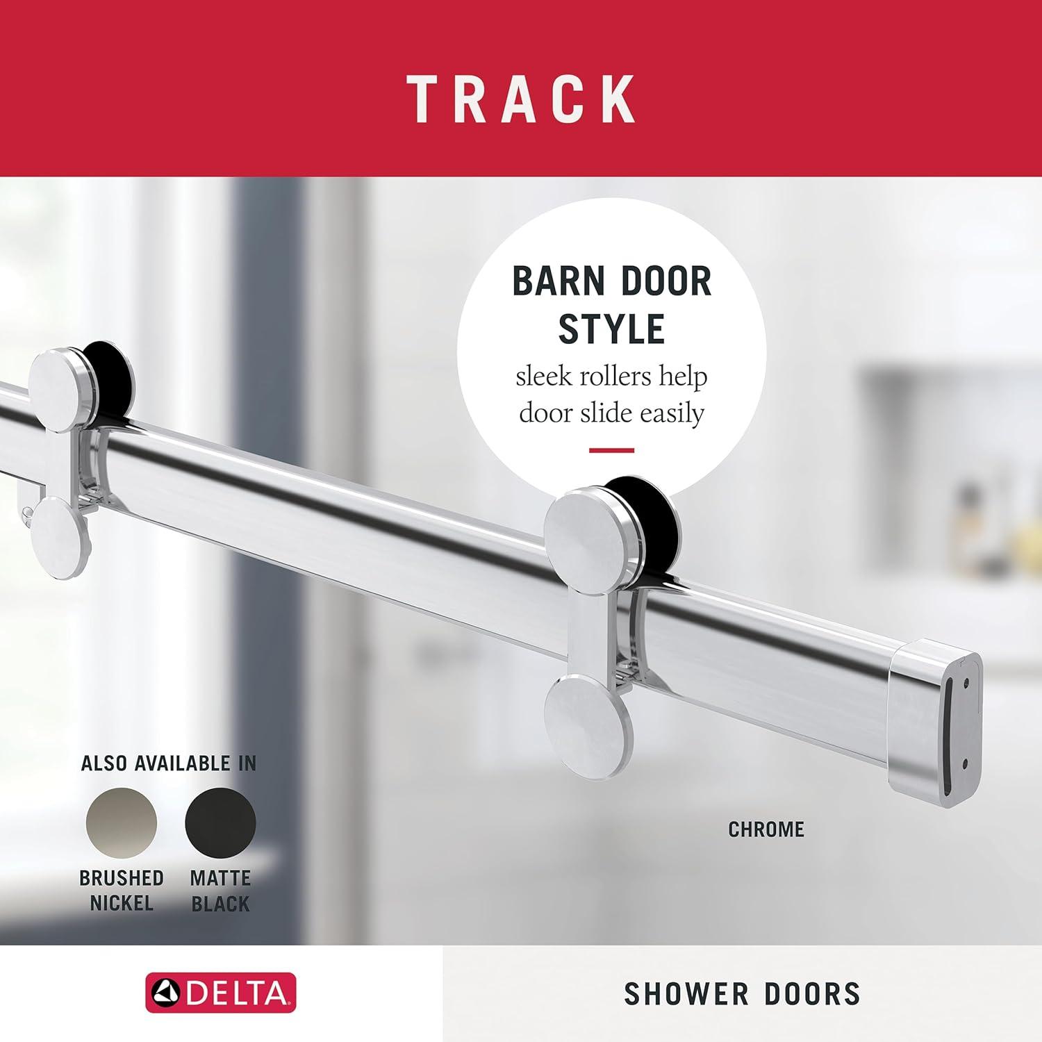 Delta Paxos 60 in. x 62-1/4 in. Frameless Sliding Bathtub Door in Chrome with 5/16 in. (8mm) Tempered Clear Glass, SD5758473