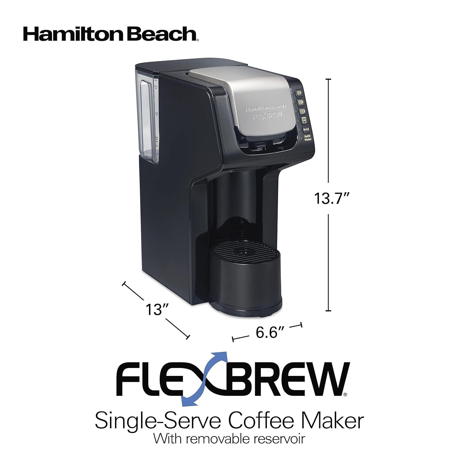 Hamilton Beach Single-Serve Coffee Maker 49901: K-Cup Compatible, 6 Cup Capacity, 1400W, Black, Electric