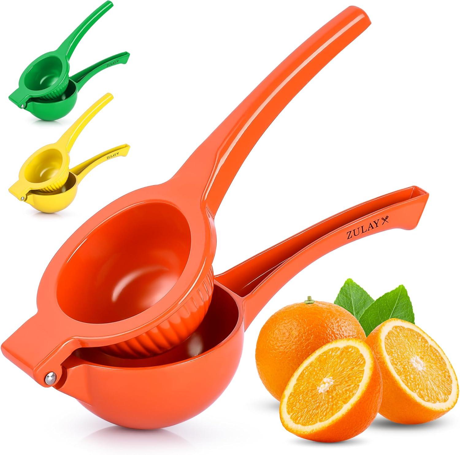 Zulay Kitchen Metal Orange Squeezer, Citrus Juicer, Manual Press for Extracting the Most Juice Possible - Orange Juicer