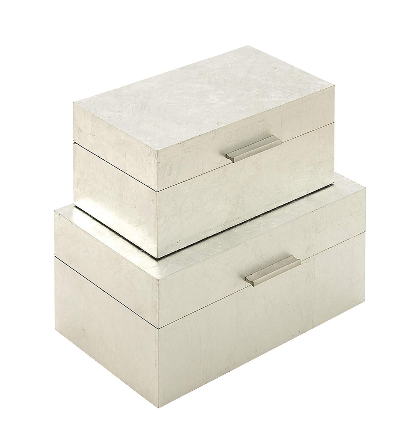 CosmoLiving by Cosmopolitan Wooden Decorative Box with Textured Foiled Exterior Set