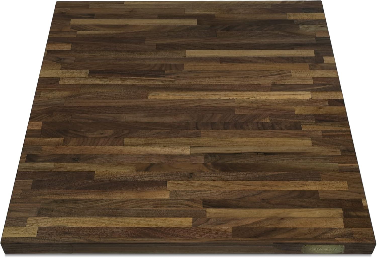 CONSDAN Butcher Block Counter Top, Walnut Solid Hardwood Countertop, Wood Slabs for Kitchen, Reversible, Both Side Polished, Prefinished with Food-safe Oil, 1.5" Thickness, 18"x25"