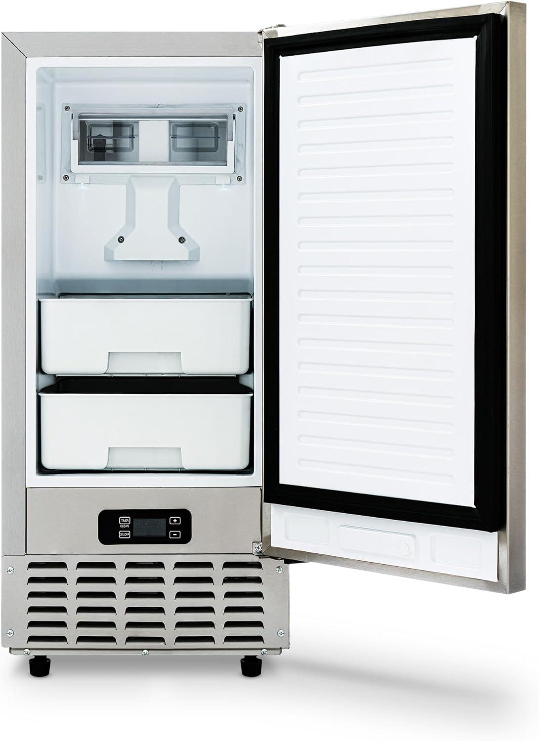 Newair 15" Undercounter 66 lbs Nugget Ice Maker, Built-in or Freestanding in Stainless Steel