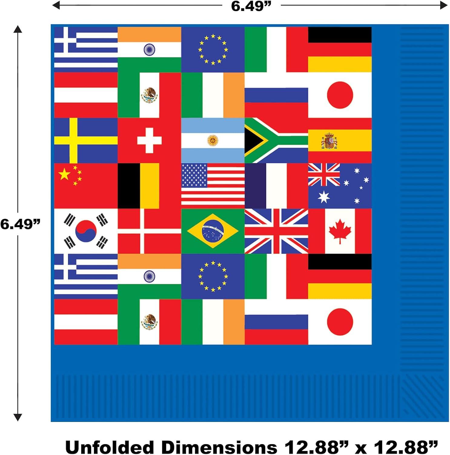 Beistle International Flag Luncheon Napkins