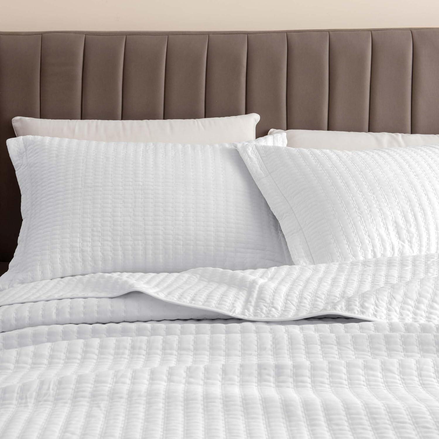FreshFolds Modern & Contemporary Stripe Stitched Quilt Set with Shams