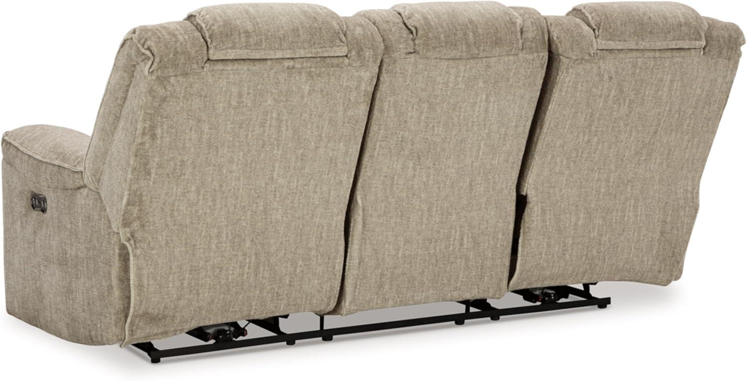 Gray Fabric Power Reclining Sofa with Pillow-top Arm