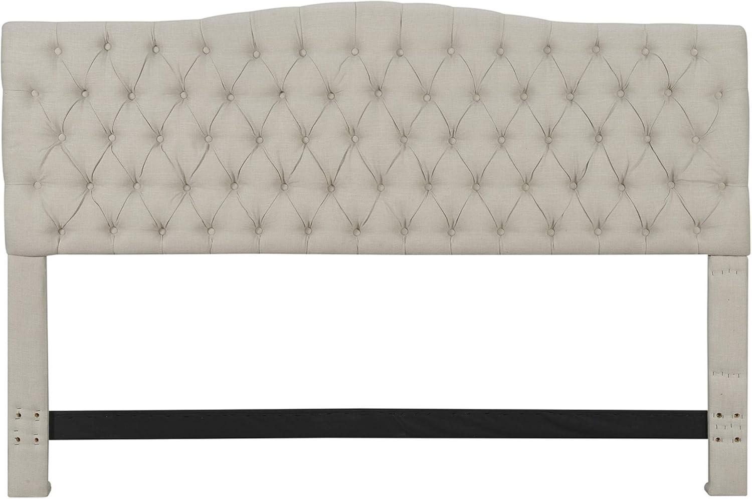 Elle Decor Elle Decor Celeste Tufted Upholstered Padded Headboard with Contemporary Button Tufting