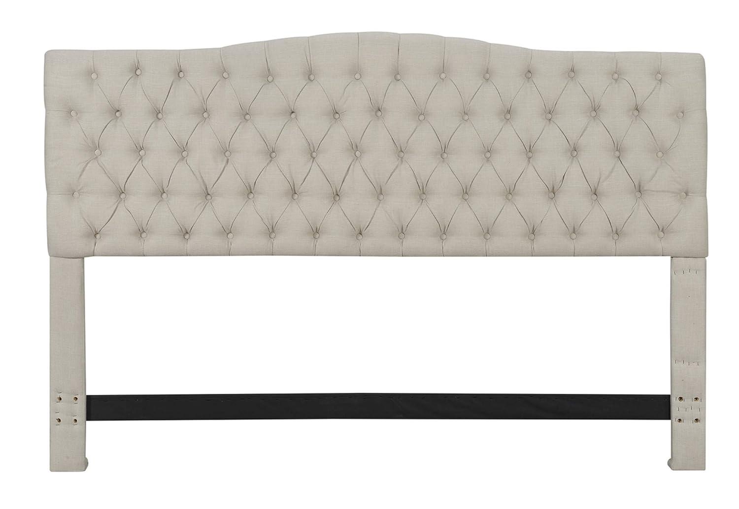 Elle Decor Elle Decor Celeste Tufted Upholstered Padded Headboard with Contemporary Button Tufting