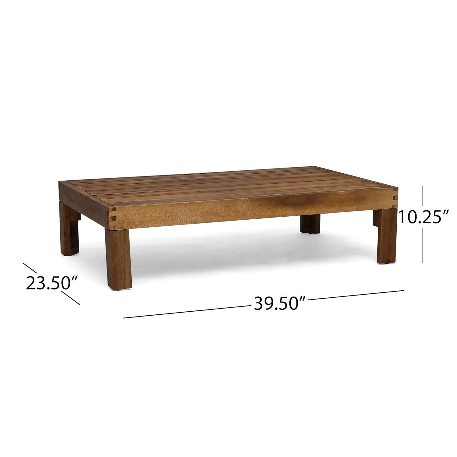 Alcove 5pc Acacia Wood Sofa Set Teak/Dark Teal - Christopher Knight Home: Weather-Resistant Outdoor Seating