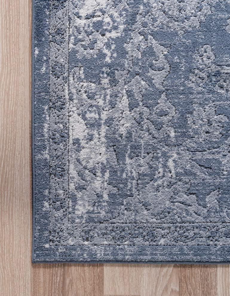 Unique Loom Portland Collection Area Rug - Albany (5' 3" x 8' Rectangle Blue/Ivory)