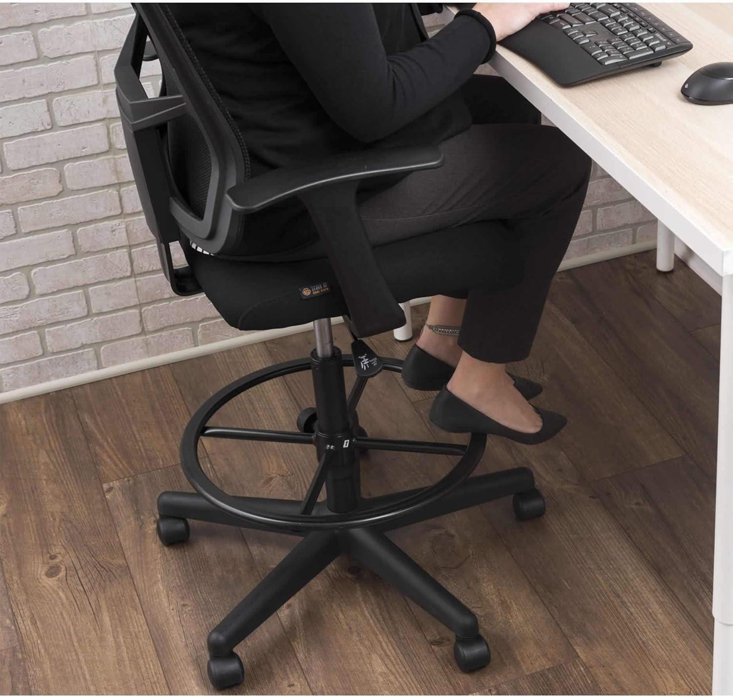 Stand Up Desk Store Sit to Stand Drafting Task Stool Chair for Standing Desks with Adjustable Footrest and Armrests