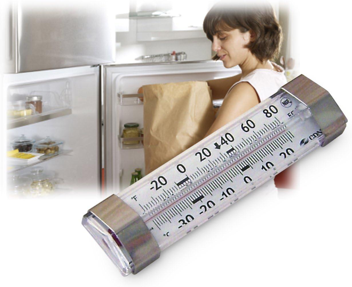 Professional NSF Certified Refrigerator/Freezer Thermometer with Stainless Steel Clips