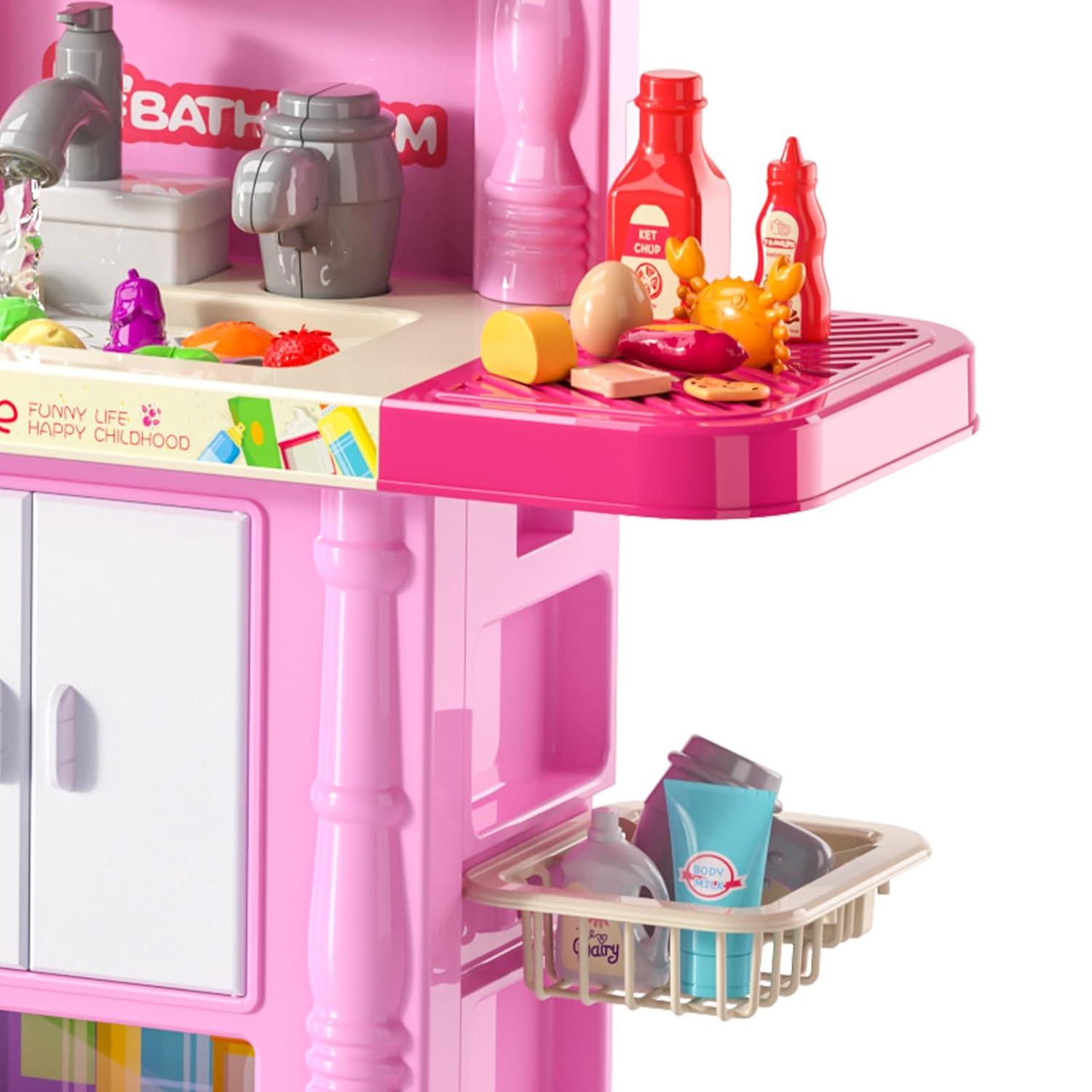 Zoomie Kids Kitchen Playset Kids Pretend Cooking Play Toy 74 Piece Accessories