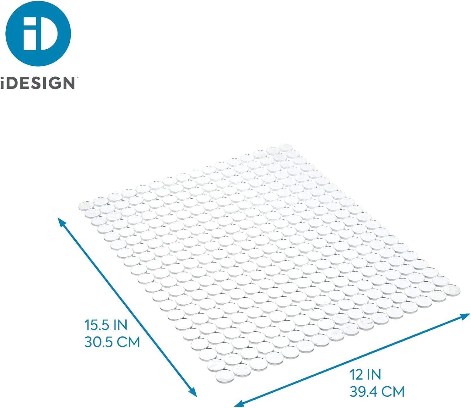 iDesign Orbz PVC Plastic Sink Grid, Non-Skid Dish Protector for Kitchen, Bathroom, Basement, Garage, 12" x 15.5" - Clear
