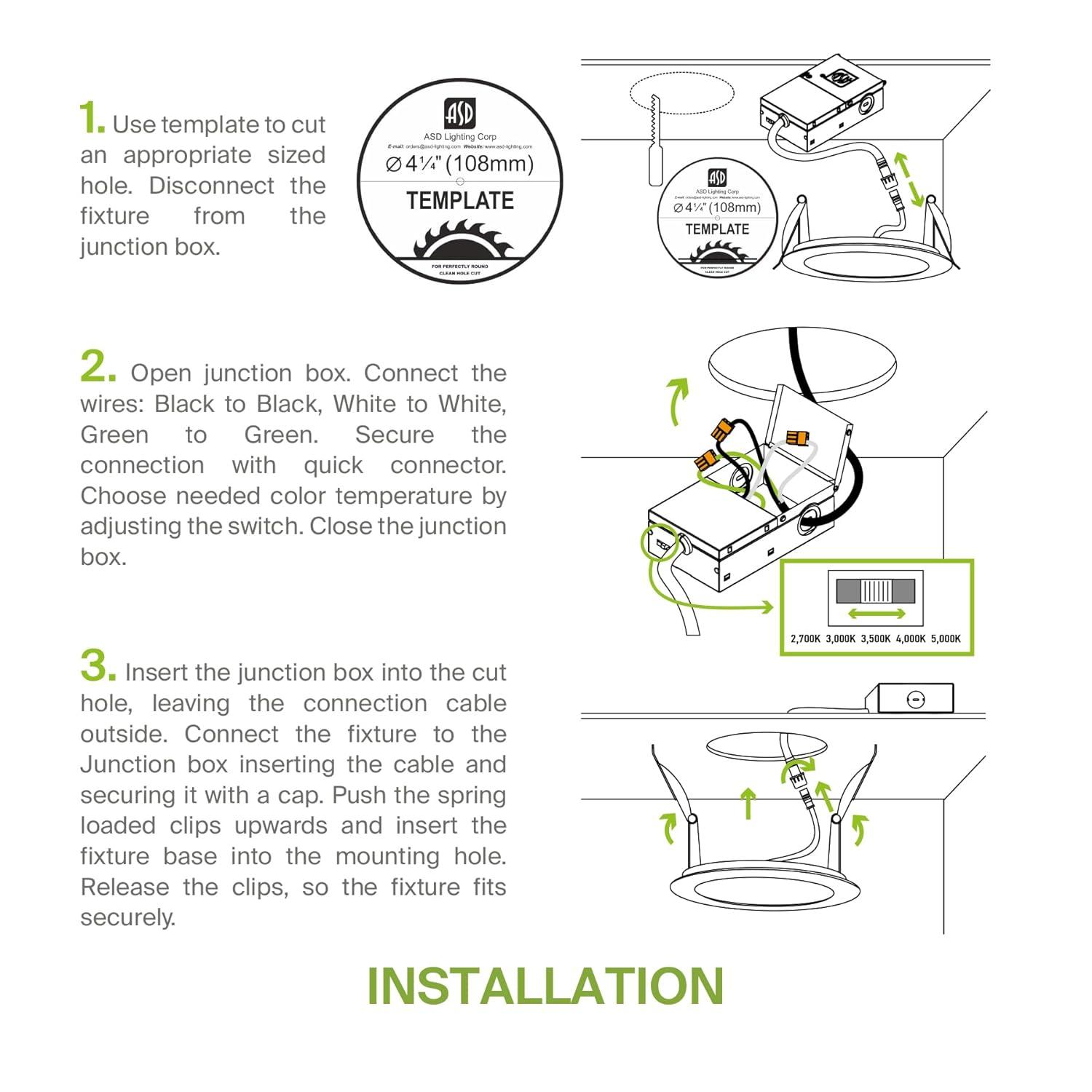 ASD 12 Pack Fire Rated Recessed Lights 4 Inch, 5 Colors 2700K/3000K/3500K/4000K/5000K, 840 Lumens, 2 Hour Fire Rating, Ultra Thin Dimmable Canless Downlight, No Tenmat Needed, Wet and IC Rated, ETL