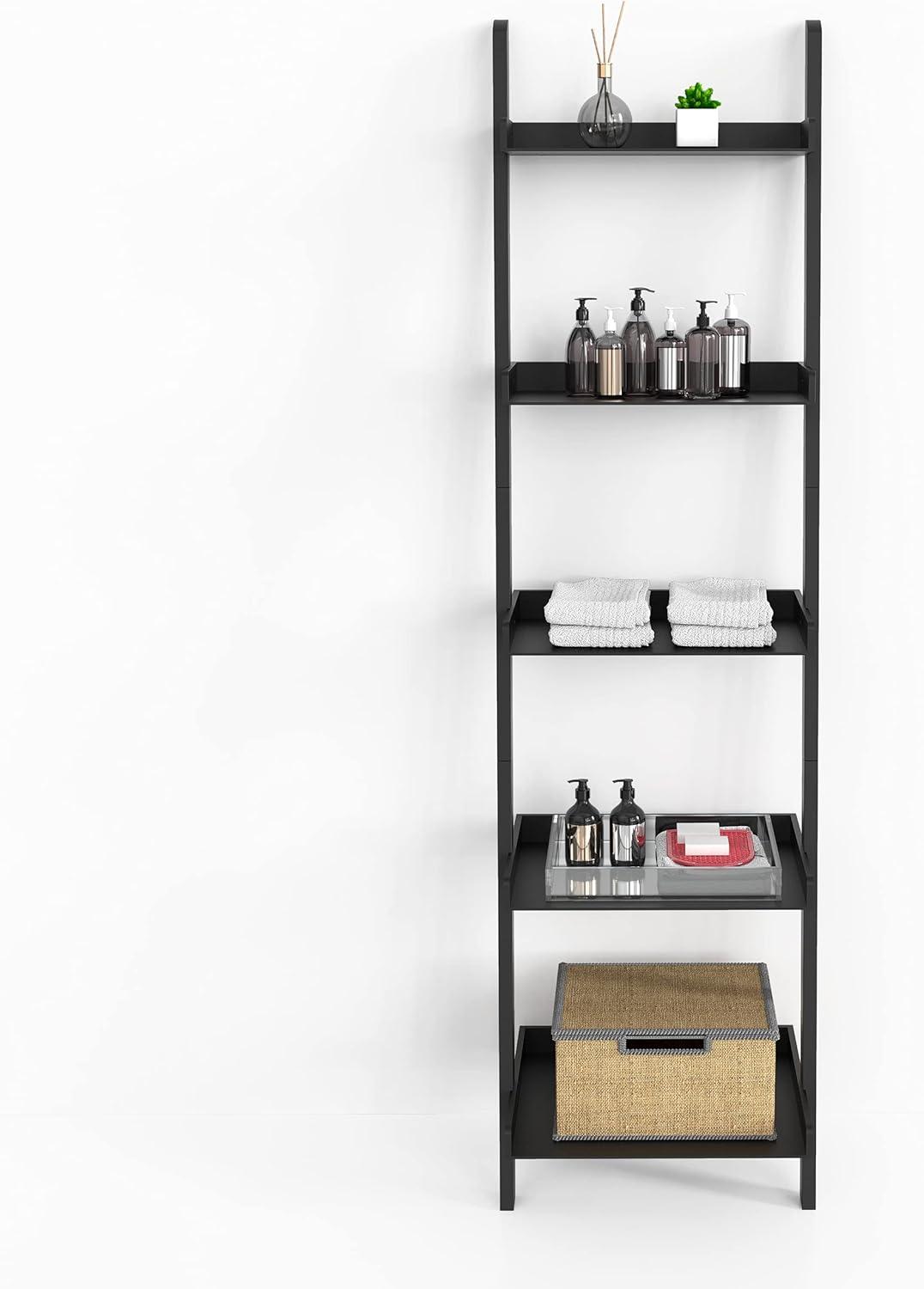 Ballucci Lado 5-Tier 67" H x 18" W Wood Leaning Ladder Bookcase