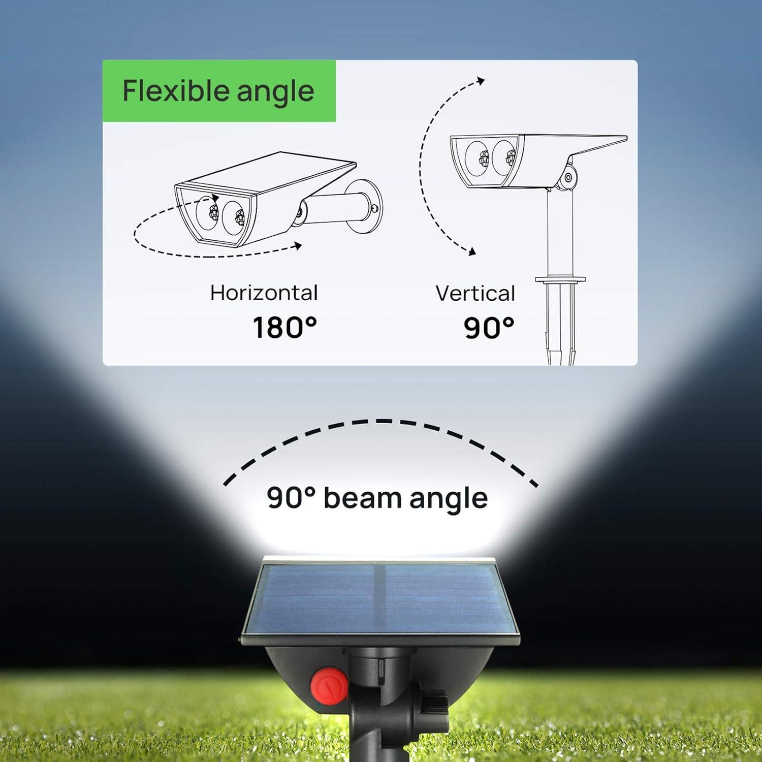 Linkind Solar Lights Outdoor, 350LM Outdoor Solar Spot Lights, Waterproof Christmas Decorations Lights for Garden, Yard, Landscape and Walkway, White, StarRayS (6 Pack, Daylight)