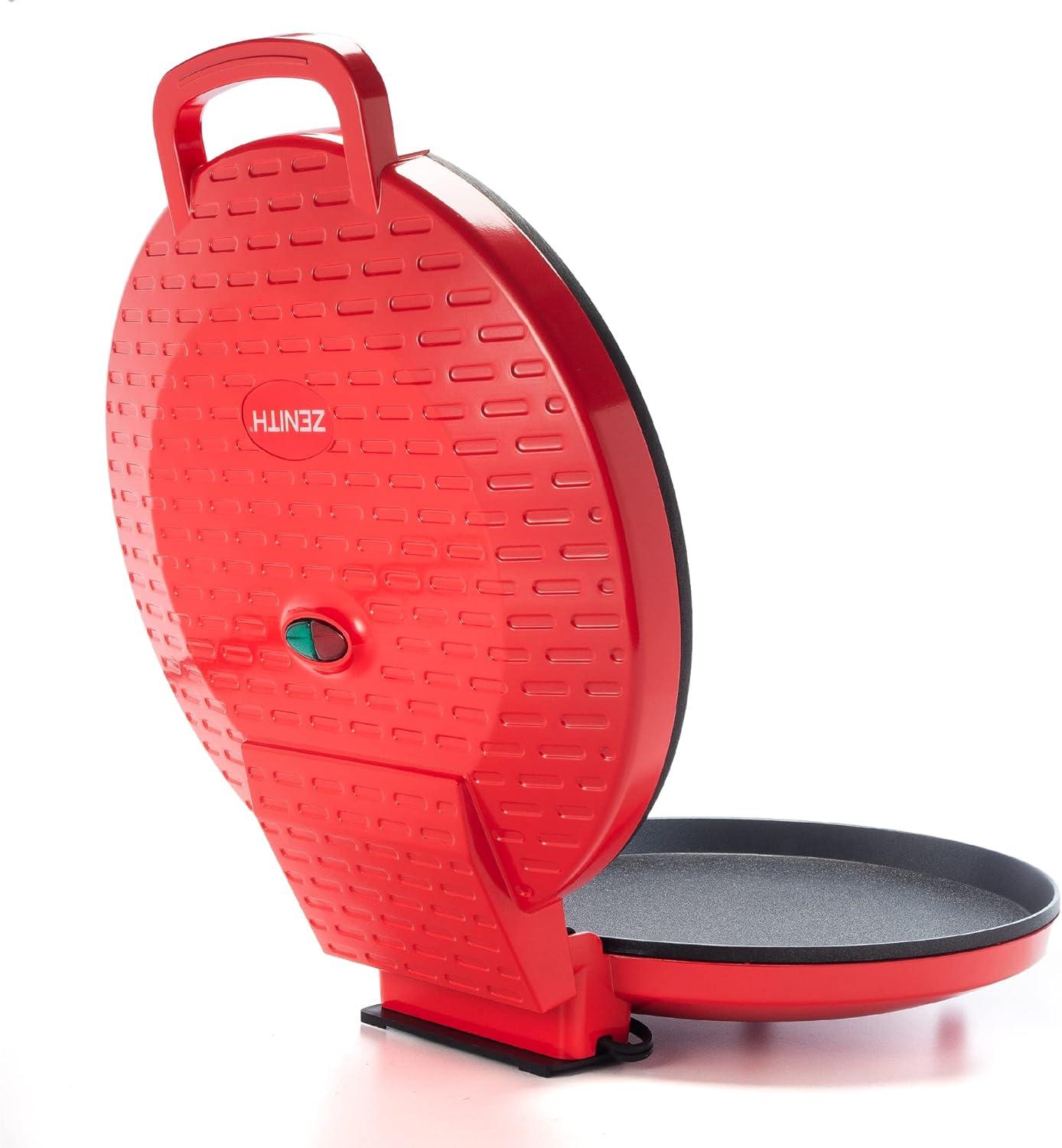 Zenith Red Non-Stick Electric Pizza Maker and Grill
