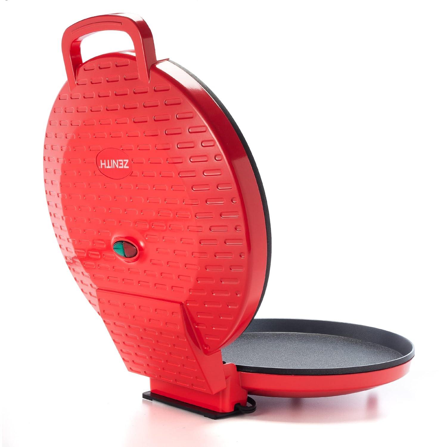 Zenith Red Non-Stick Electric Pizza Maker and Grill