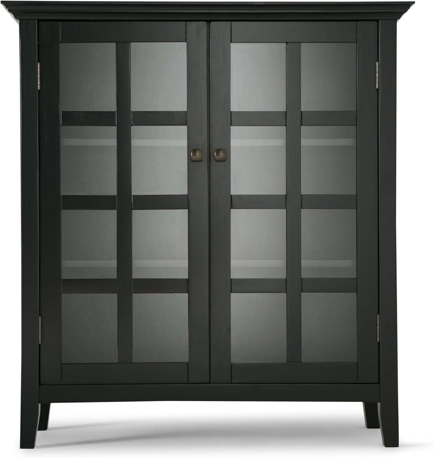 Simpli Home Acadian 44"W Solid Wood 9 Cube Storage Bookcase with Fixed Shelves