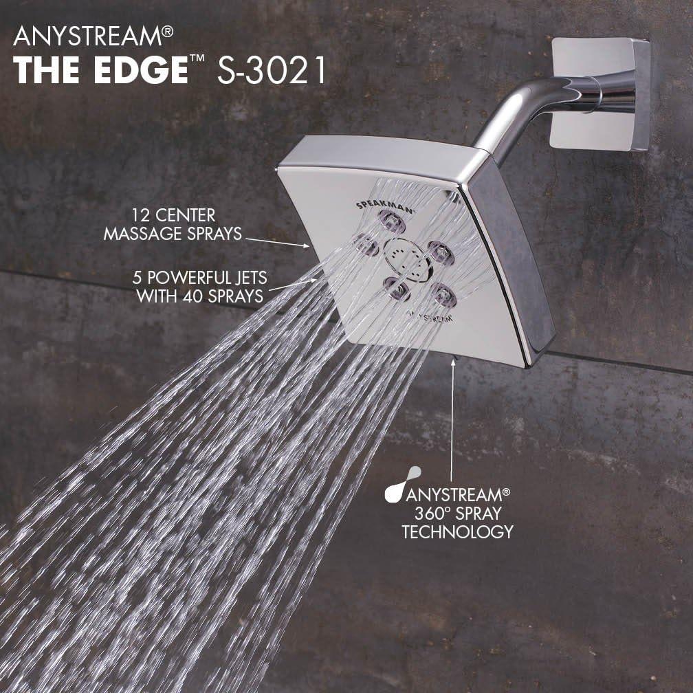 Kubos Polished Chrome Square Wall Mounted Shower Head