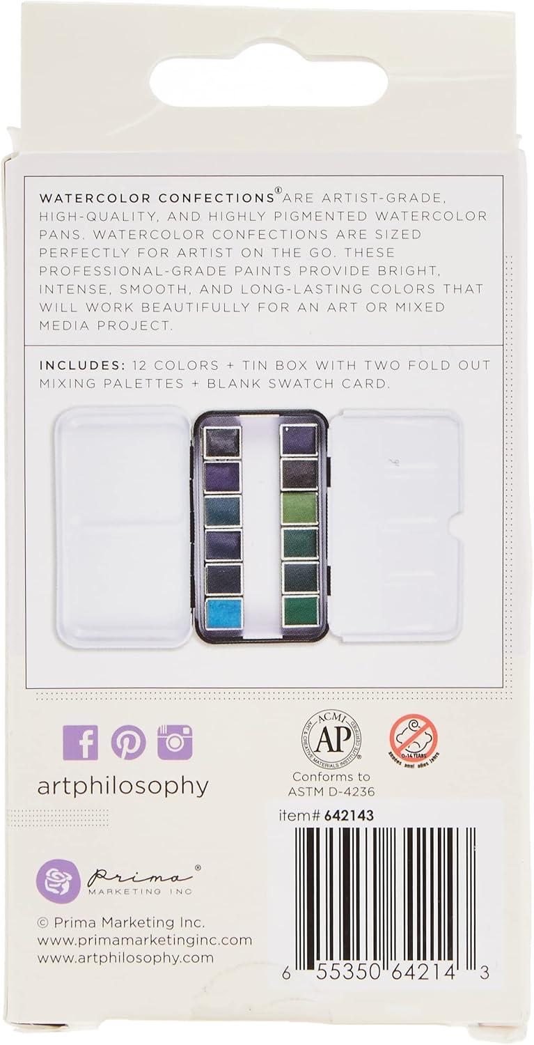 Prima Watercolor Confections Watercolor Pans 12/Pkg-Currents