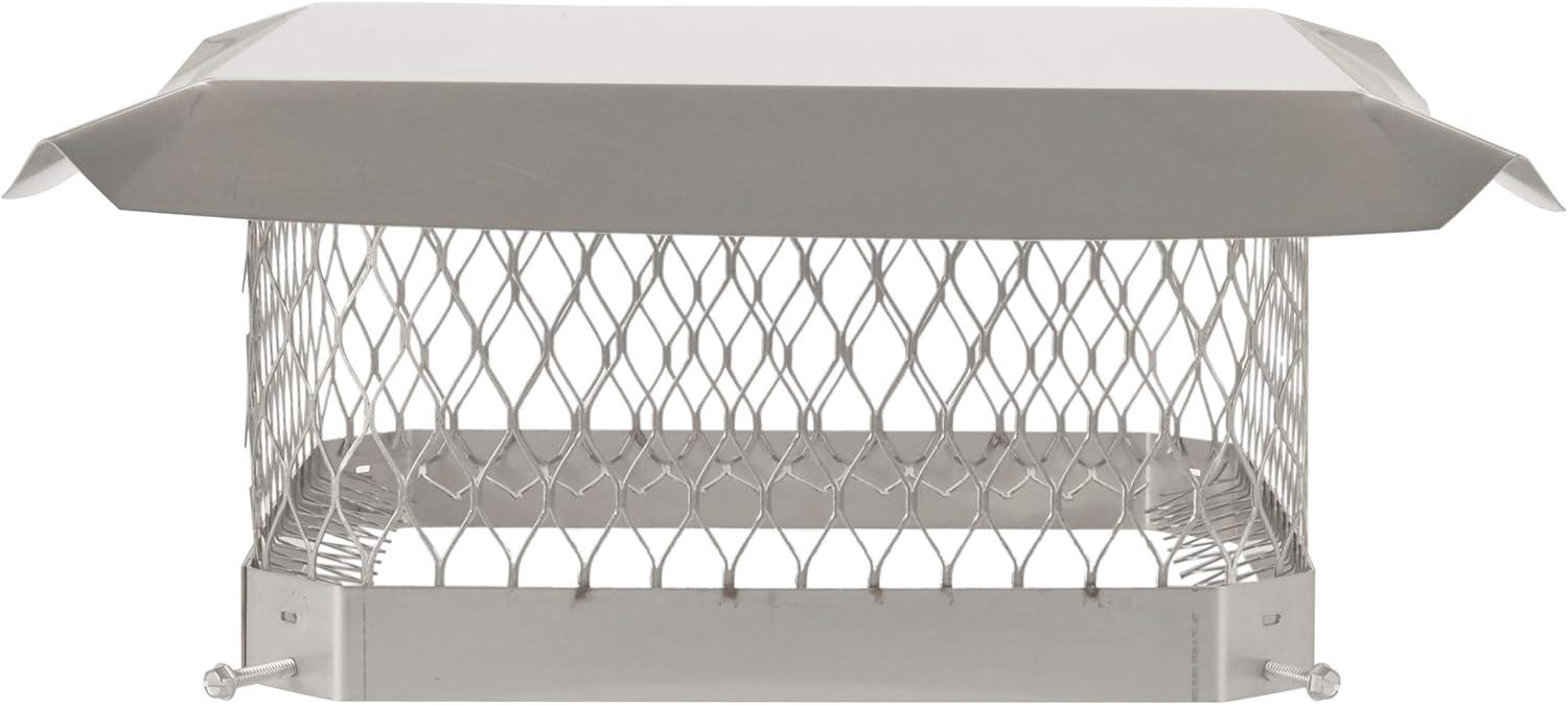 HY-C SCSS1313 Shelter Bolt On Single Flue Chimney Cover, Mesh Size 3/4", Fits Outside Existing Clay Flue Tile Dimensions 13" x 13", Stainless Steel