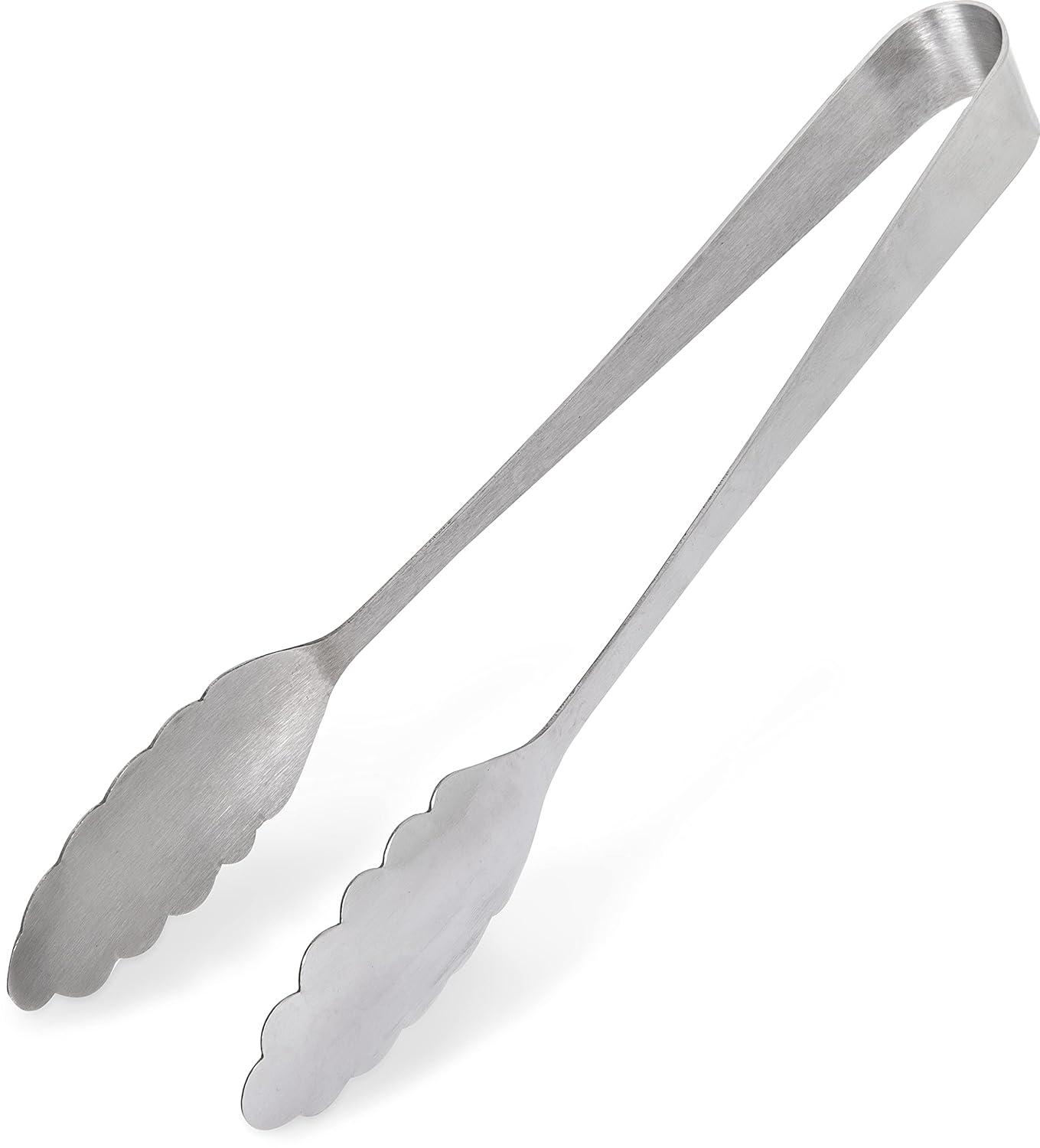 10.5" Stainless Steel Scalloped Serving Tongs