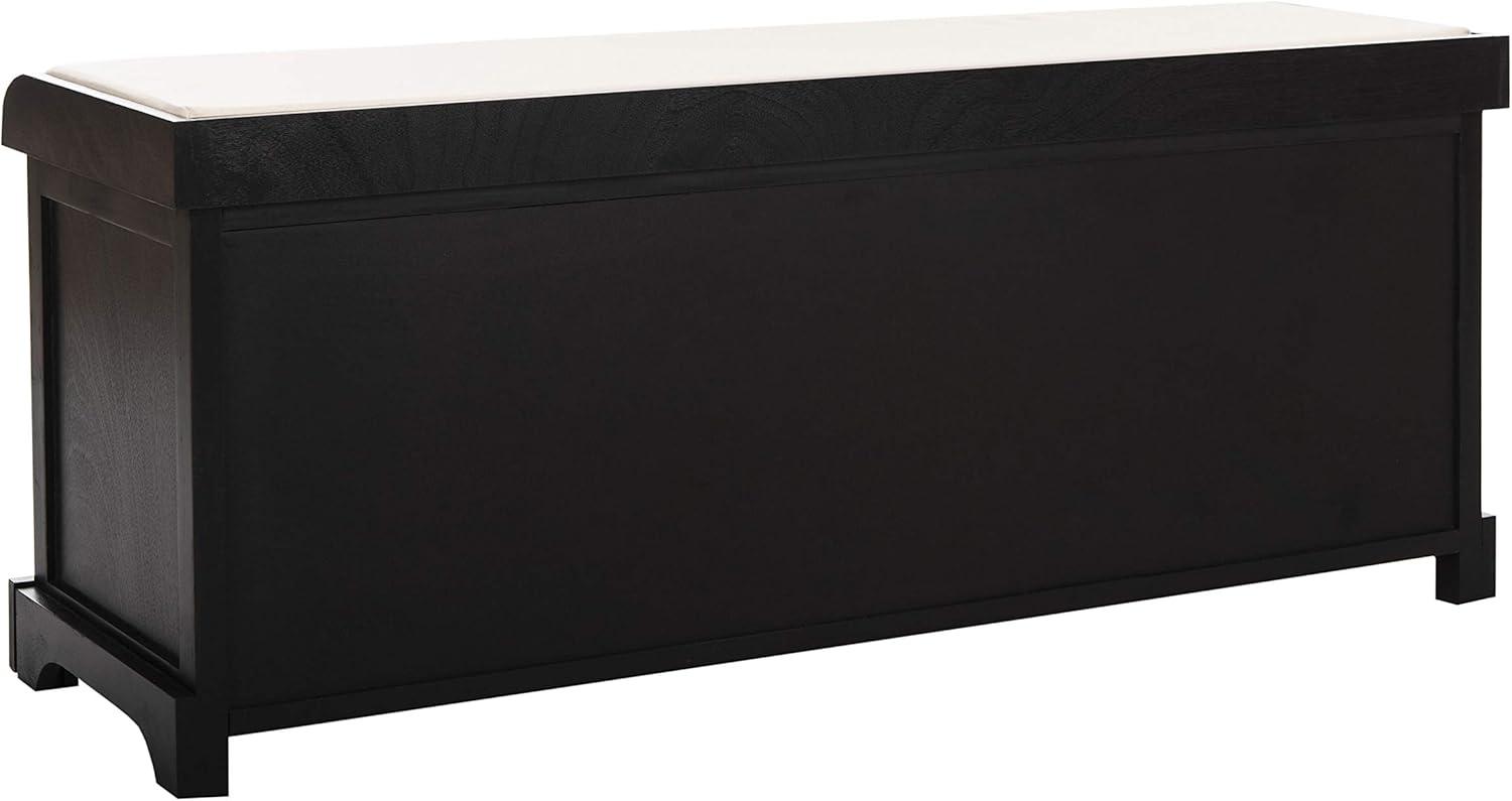 Lonan  Wicker Storage Bench - Black - Safavieh