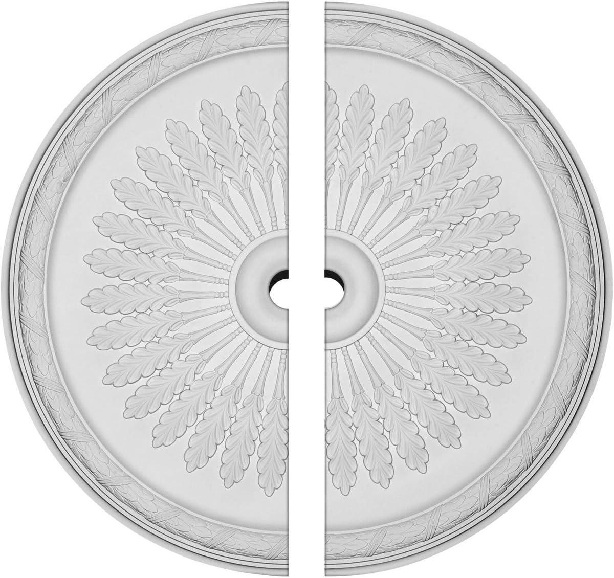 36"OD x 3"ID x 1 1/2"P Juniper Ceiling Medallion, Two Piece (Fits Canopies up to 7")