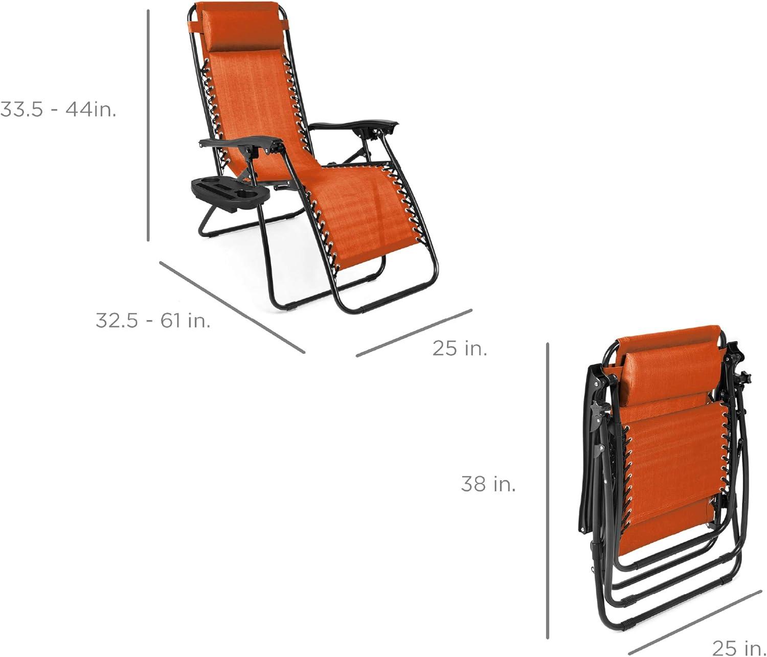 Best Choice Products Set of 2 Zero Gravity Lounge Chair Recliners for Patio, Pool w/ Cup Holder Tray