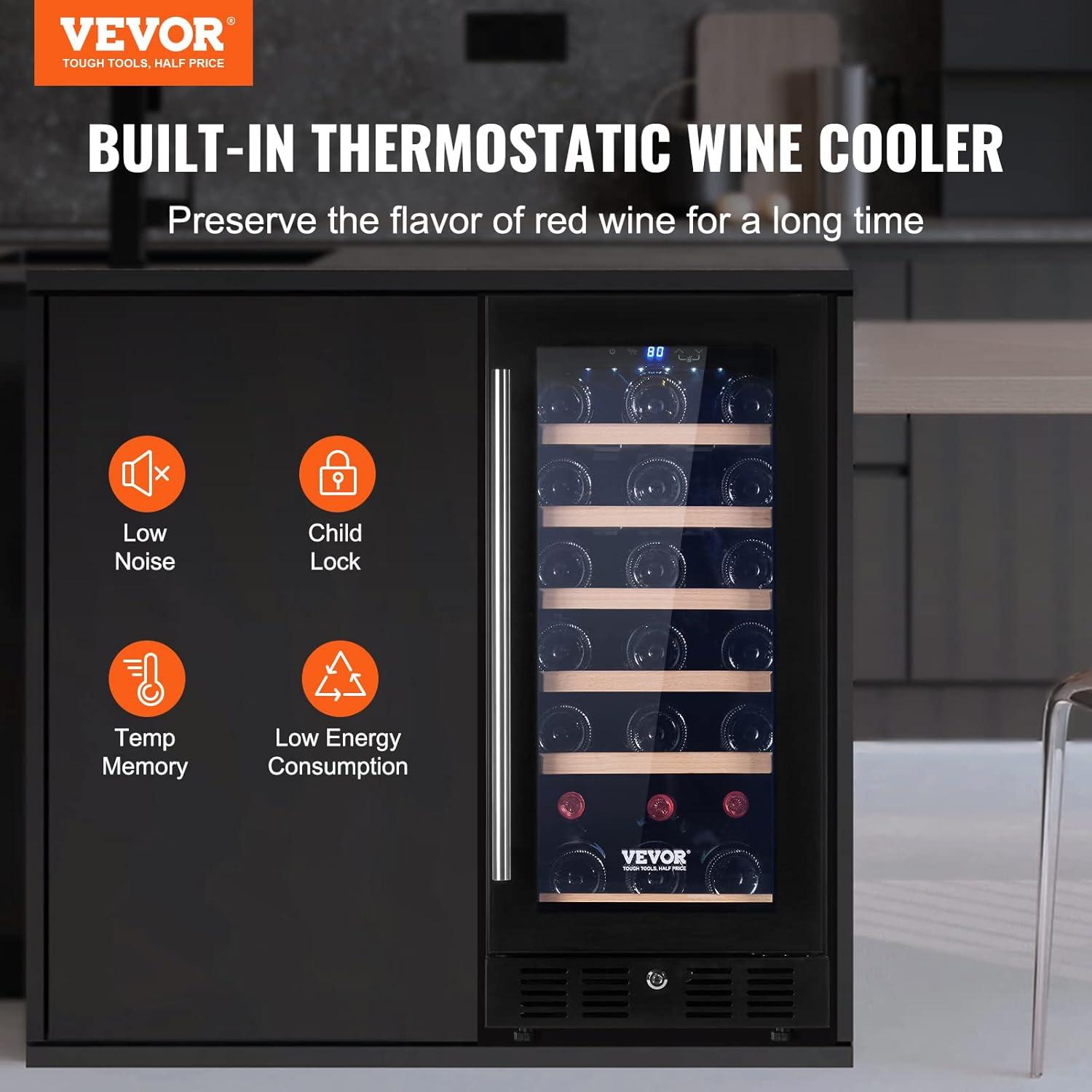 VEVOR Single Zone 14.96'' and Can Wine & Beverage Refrigerator