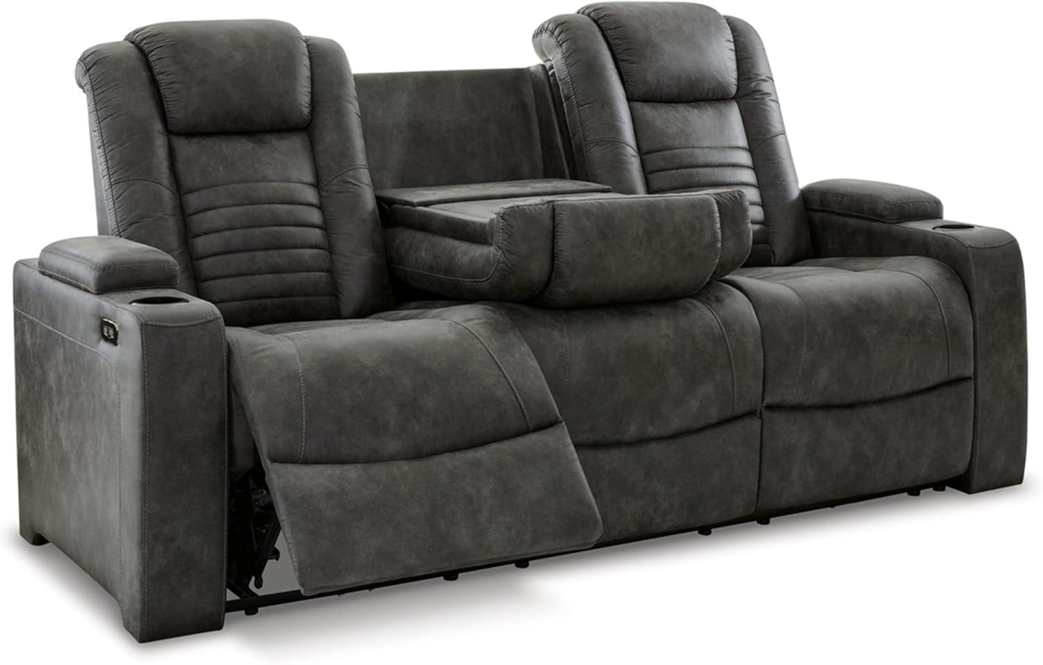 Soundcheck 83" Faux Leather Square Arm Reclining Sofa
