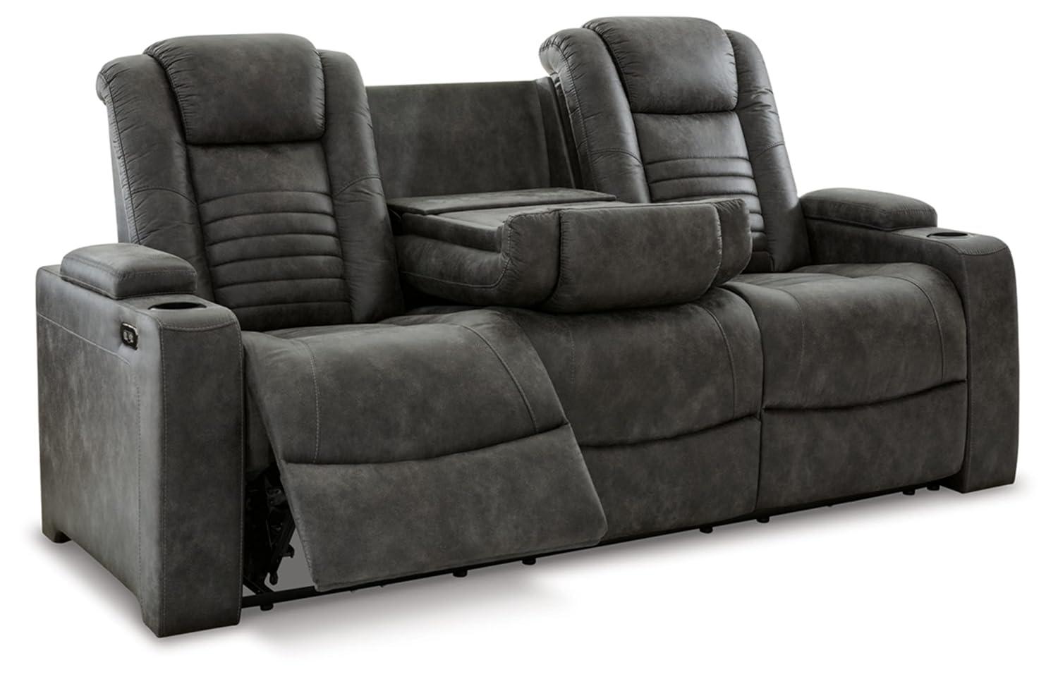 Soundcheck 83" Faux Leather Square Arm Reclining Sofa