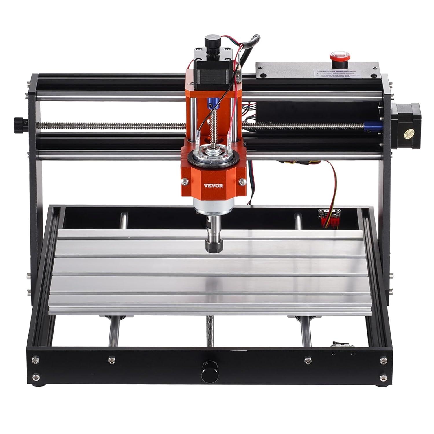 VEVOR CNC Router Machine, 120W 3 Axis GRBL Control Wood Engraving Carving Milling Machine Kit, 300 x 200 x 60 mm/11.8 x 7.87 x 2.36 in Working Area 10000 RPM for Wood Acrylic MDF PVC Plastic Foam