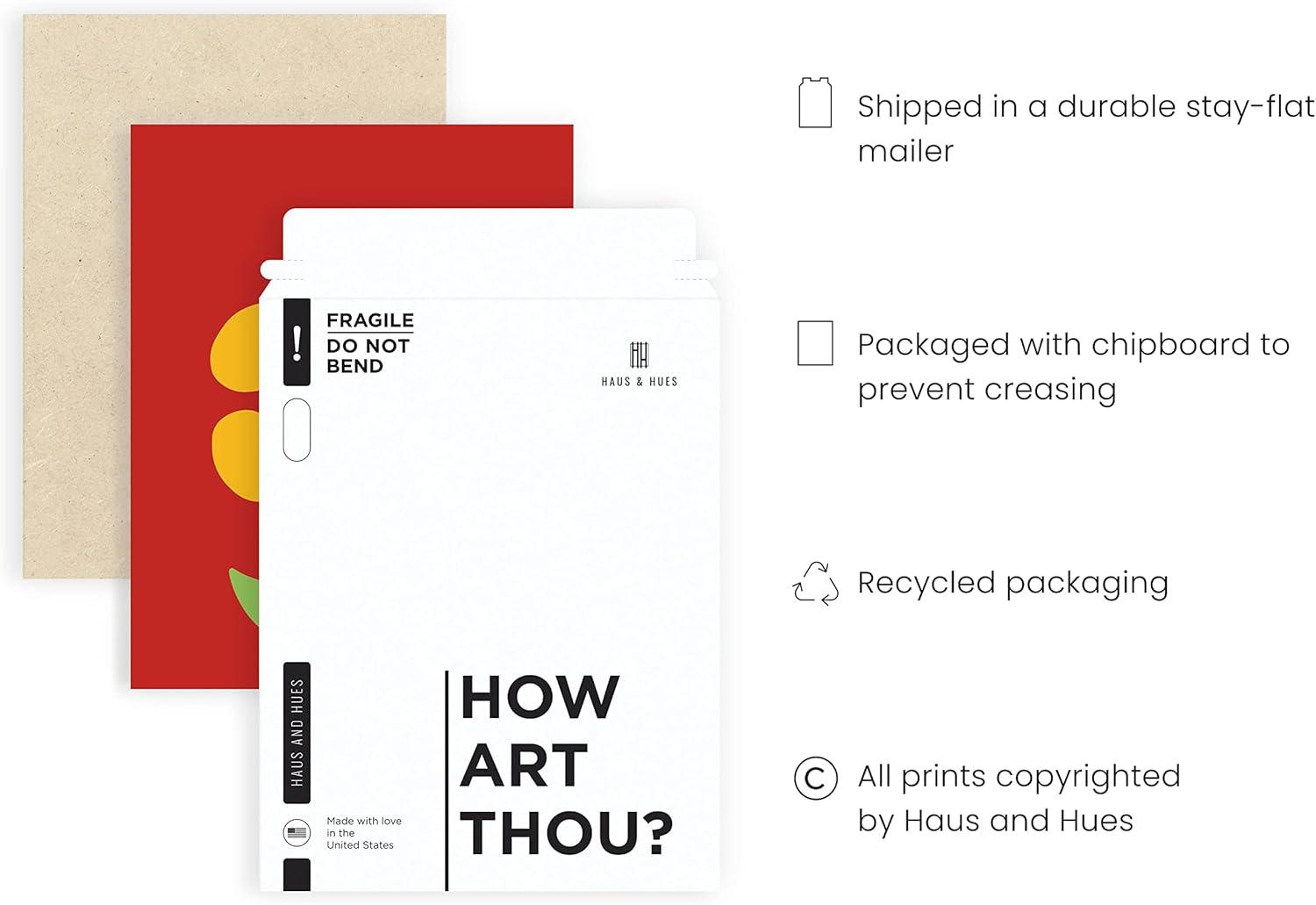 Red and Yellow Flower Market Poster for Teen Girls Room