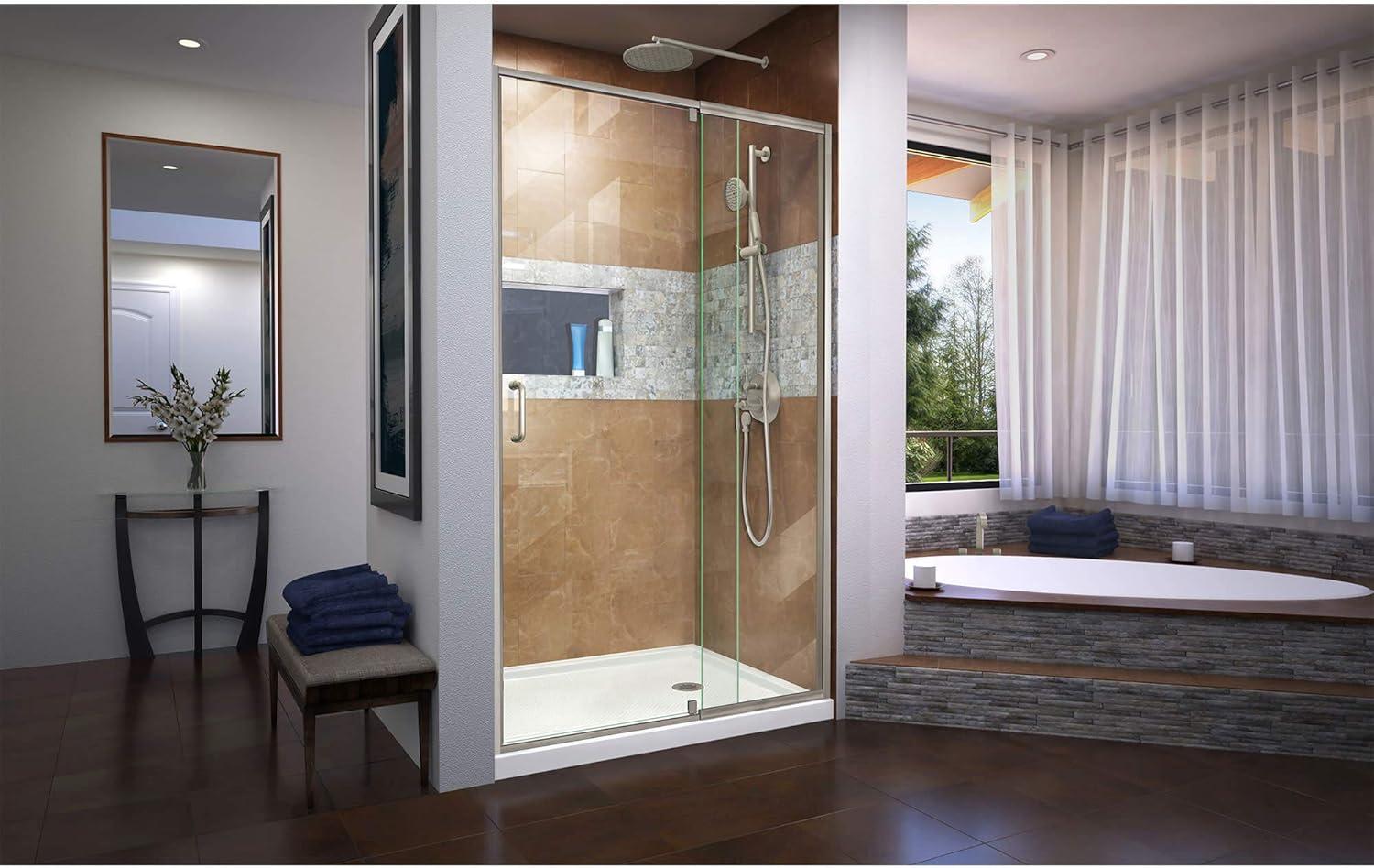 Flex 44" W x 72" H Pivot Semi-Frameless Shower Door