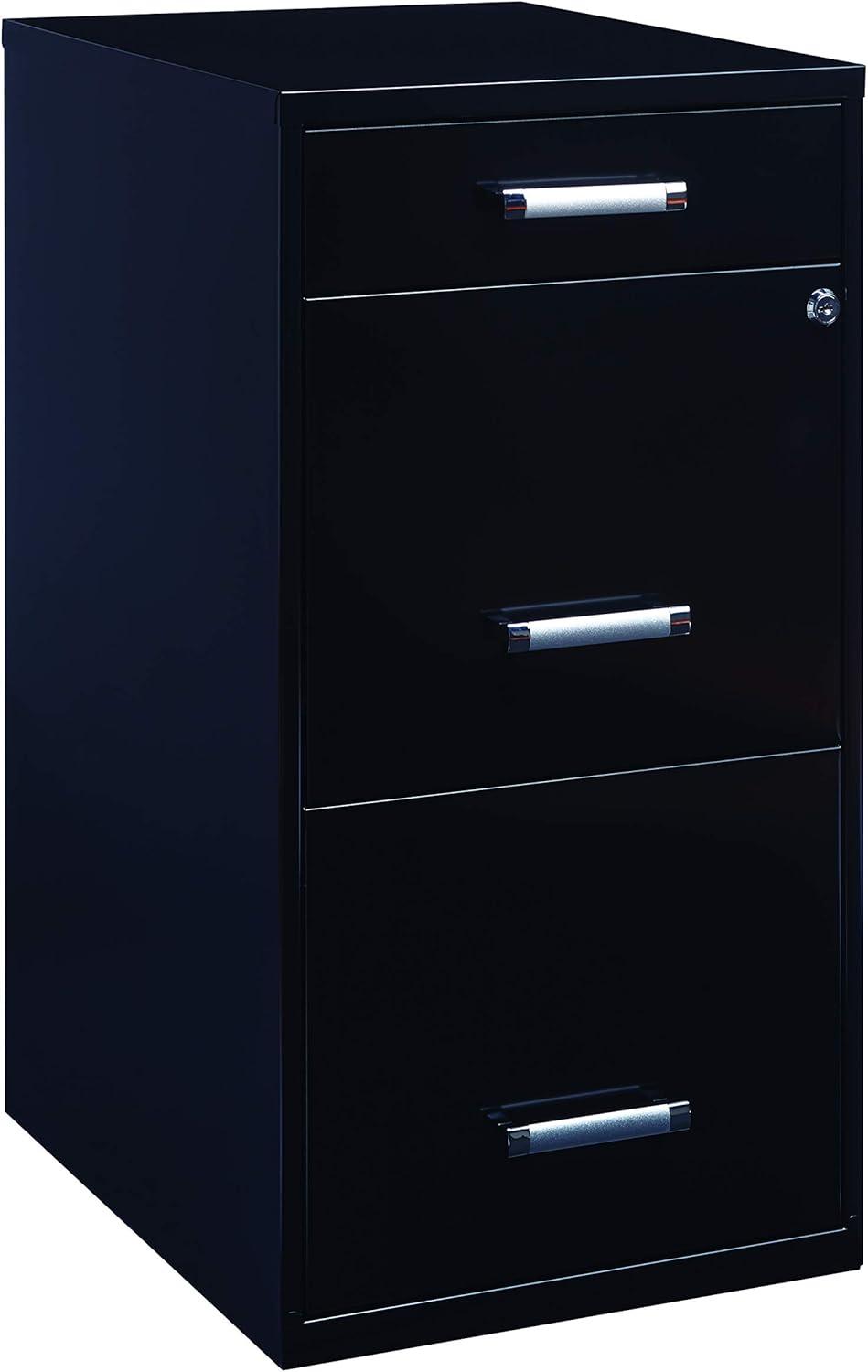 Width Pencil Drawer Vertical File Cabinet, Black