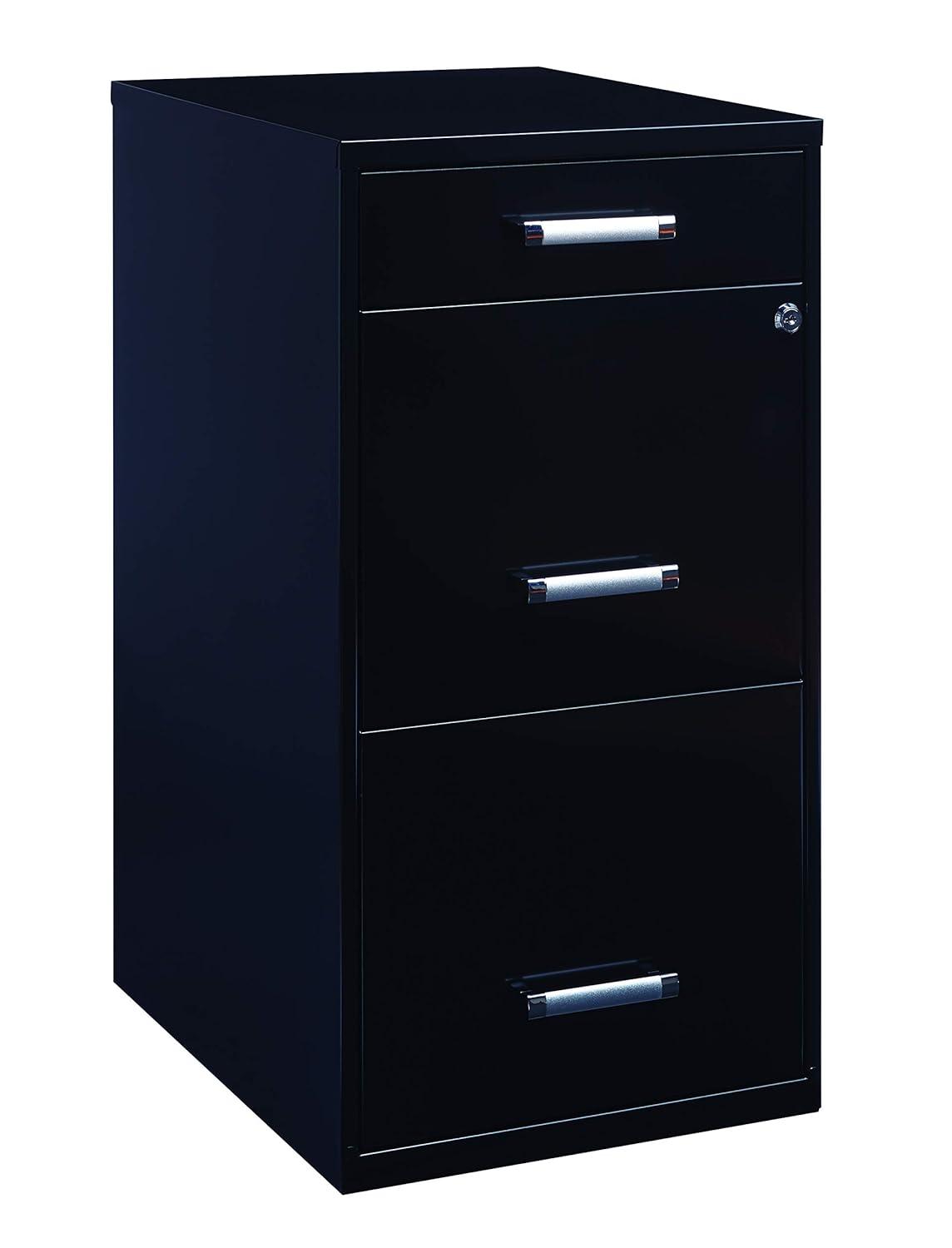 Width Pencil Drawer Vertical File Cabinet, Black