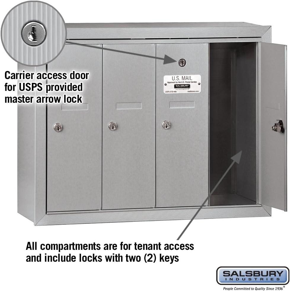 4 Door Front Load Vertical Multi-Unit Mailbox