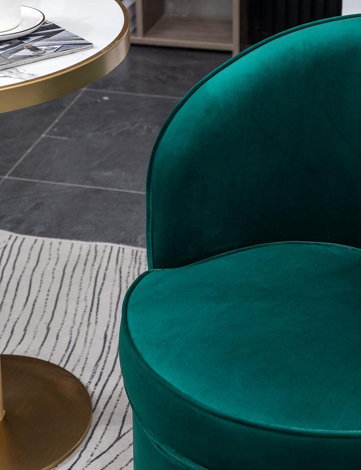 DeeHome Wania Contemporary Velvet Swivel Chair, Green