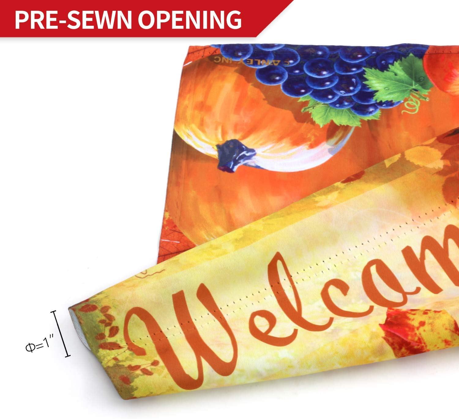 ANLEY Pumpkin in Cornucopia 2-Sided Autumn Welcome Garden Flag Polyester 18 x 13 in. Garden Flag