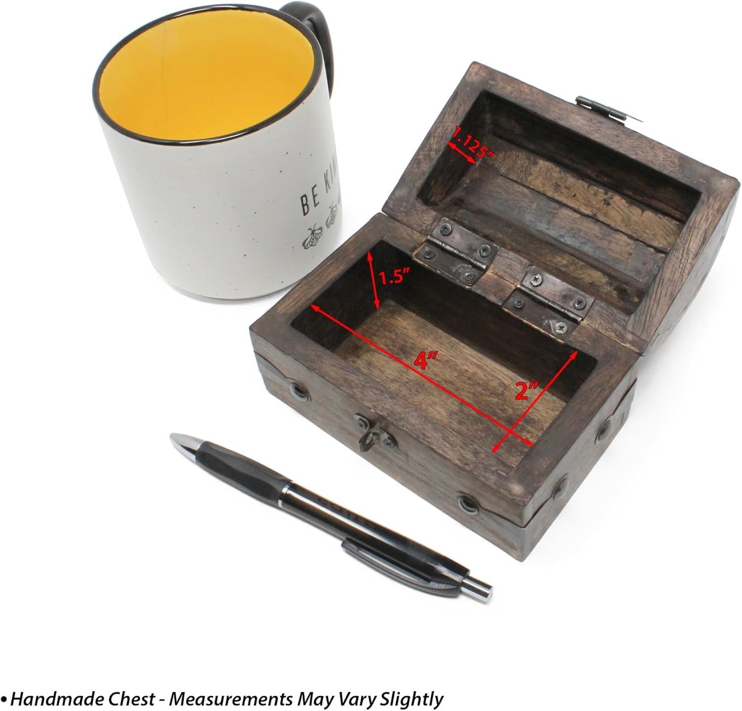 Nautical Cove Treasure Chest Keepsake and Jewelry Box Wood - Toy Treasure Box Large (8x6x6)
